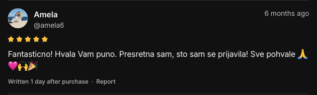 Poruka od zadovoljne klijentice
